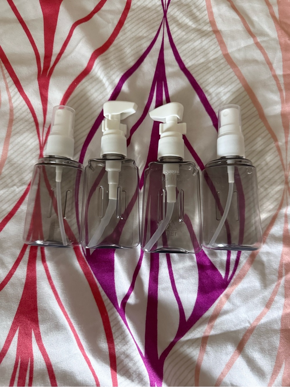 Target Clear Travel Spray and Pump Bottles with White Pumps